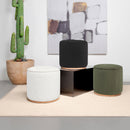  Coaster Furniture Zena 910303 Faux Sheepskin Upholstered Round Ottoman - Ivory IMAGE 3