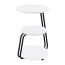  Coaster Furniture Hilly 930071 3-tier Round Accent Side Table - White and Black IMAGE 1