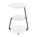  Coaster Furniture Hilly 930071 3-tier Round Accent Side Table - White and Black IMAGE 3
