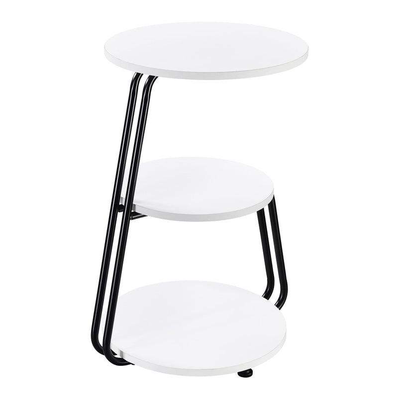  Coaster Furniture Hilly 930071 3-tier Round Accent Side Table - White and Black IMAGE 6
