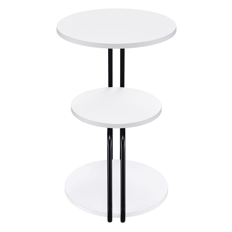  Coaster Furniture Hilly 930071 3-tier Round Accent Side Table - White and Black IMAGE 9