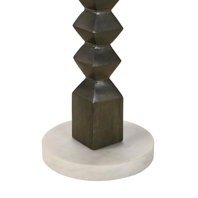  Coaster Furniture Colette 930190 Round Marble Top Side Table - White and Dark Grey IMAGE 5