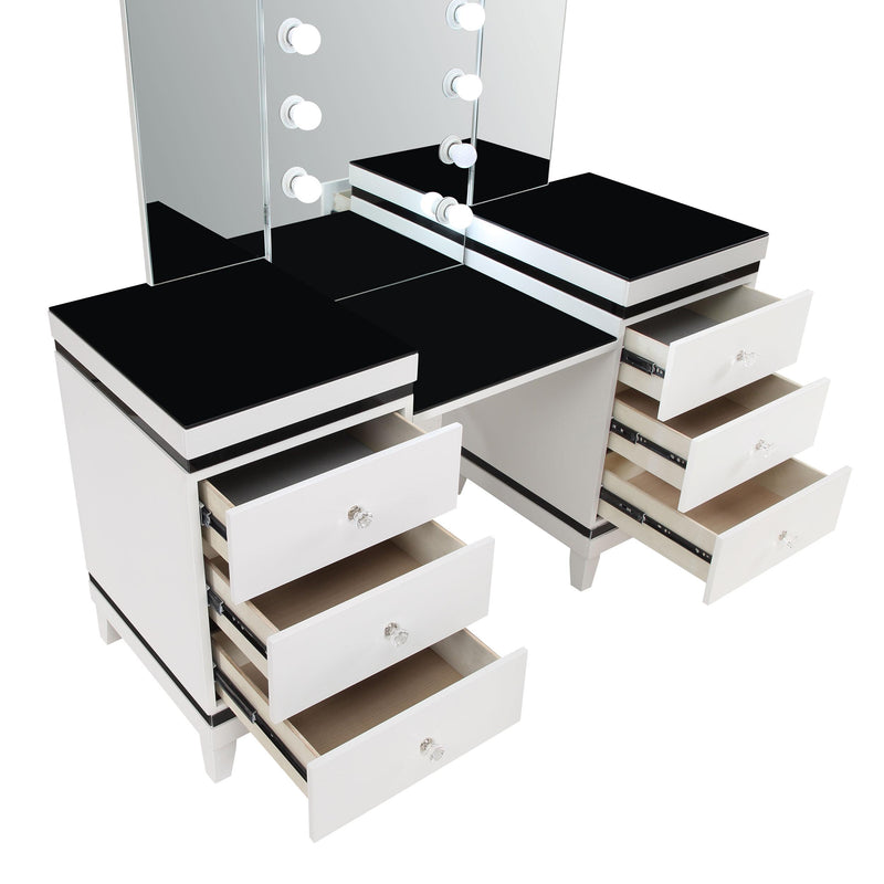  Coaster Furniture Talei 930244 6-Drawer Vanity Set with Lighting - Black and White IMAGE 11
