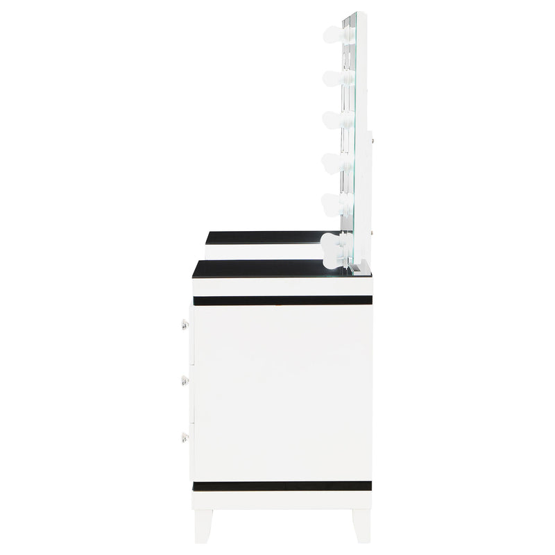  Coaster Furniture Talei 930244 6-Drawer Vanity Set with Lighting - Black and White IMAGE 6