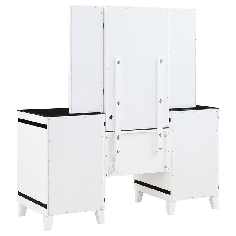  Coaster Furniture Talei 930244 6-Drawer Vanity Set with Lighting - Black and White IMAGE 7
