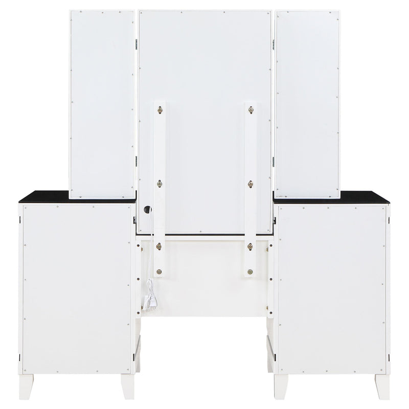  Coaster Furniture Talei 930244 6-Drawer Vanity Set with Lighting - Black and White IMAGE 8