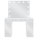  Coaster Furniture Regina 930245 Makeup Vanity Table Set with Lighting - White IMAGE 4