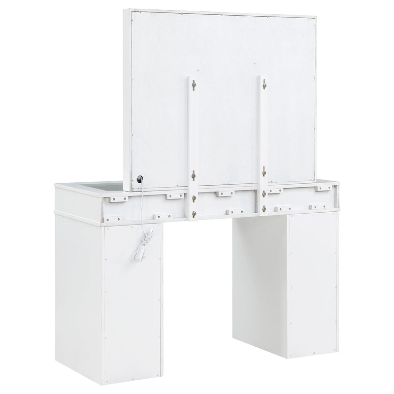  Coaster Furniture Regina 930245 Makeup Vanity Table Set with Lighting - White IMAGE 7