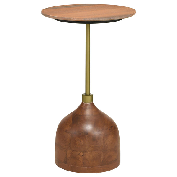  Coaster Furniture Colima 930249 Round Wood Top Accent Side Table - Peach IMAGE 1