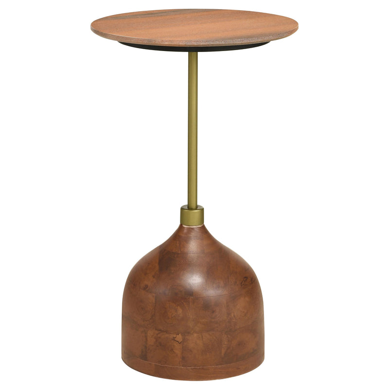  Coaster Furniture Colima 930249 Round Wood Top Accent Side Table - Peach IMAGE 1