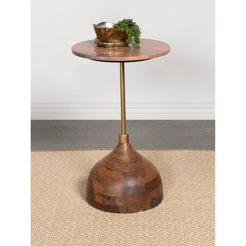  Coaster Furniture Colima 930249 Round Wood Top Accent Side Table - Peach IMAGE 2
