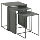  Coaster Furniture Imez 930250 3-piece Rectangular Metal Nesting Table Set - Grey IMAGE 1