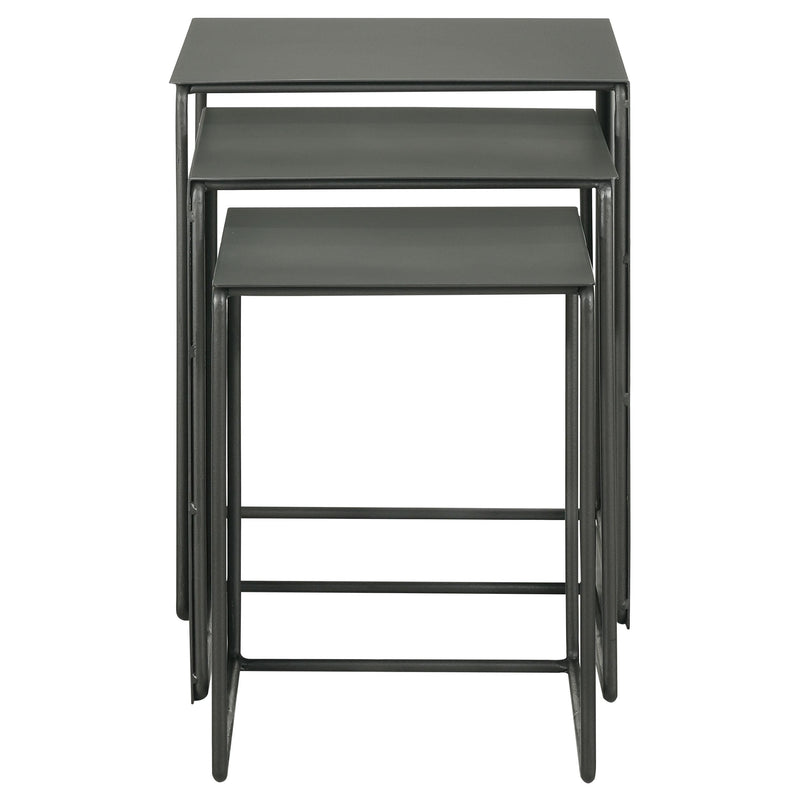  Coaster Furniture Imez 930250 3-piece Rectangular Metal Nesting Table Set - Grey IMAGE 3