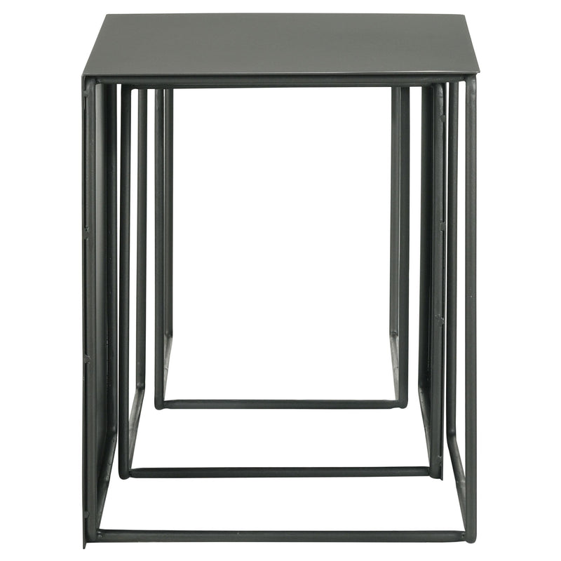  Coaster Furniture Imez 930250 3-piece Rectangular Metal Nesting Table Set - Grey IMAGE 4