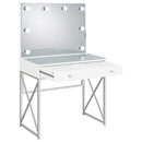  Coaster Furniture Eliza 936164 Vanity Set with Lighting & Stool - White and Chrome IMAGE 9