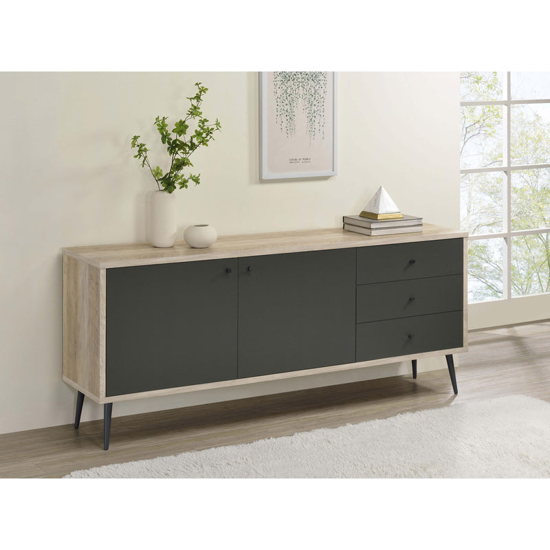  Coaster Furniture Maeve 950352 2-door Engineered Wood Cabinet - Antique Pine and Grey IMAGE 2
