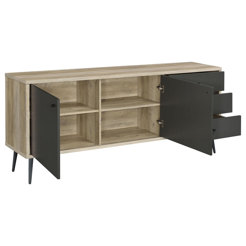  Coaster Furniture Maeve 950352 2-door Engineered Wood Cabinet - Antique Pine and Grey IMAGE 3