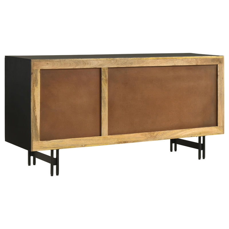  Coaster Furniture Aminah 950383 3-door Wood Accent Cabinet - Natural and Black IMAGE 7