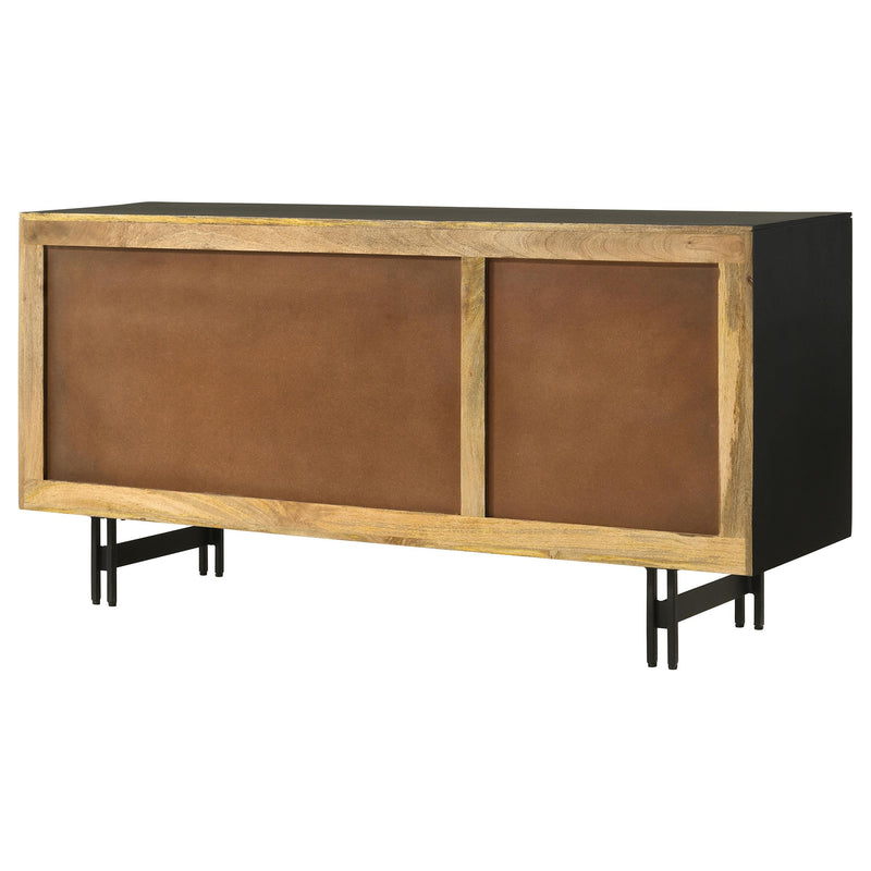  Coaster Furniture Aminah 950383 3-door Wood Accent Cabinet - Natural and Black IMAGE 8