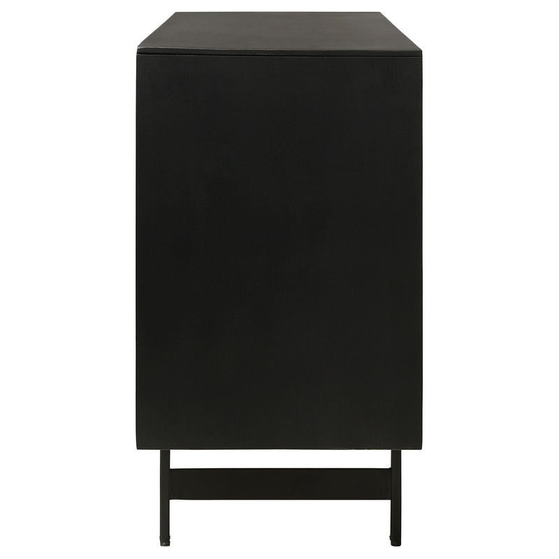  Coaster Furniture Aminah 950383 3-door Wood Accent Cabinet - Natural and Black IMAGE 9
