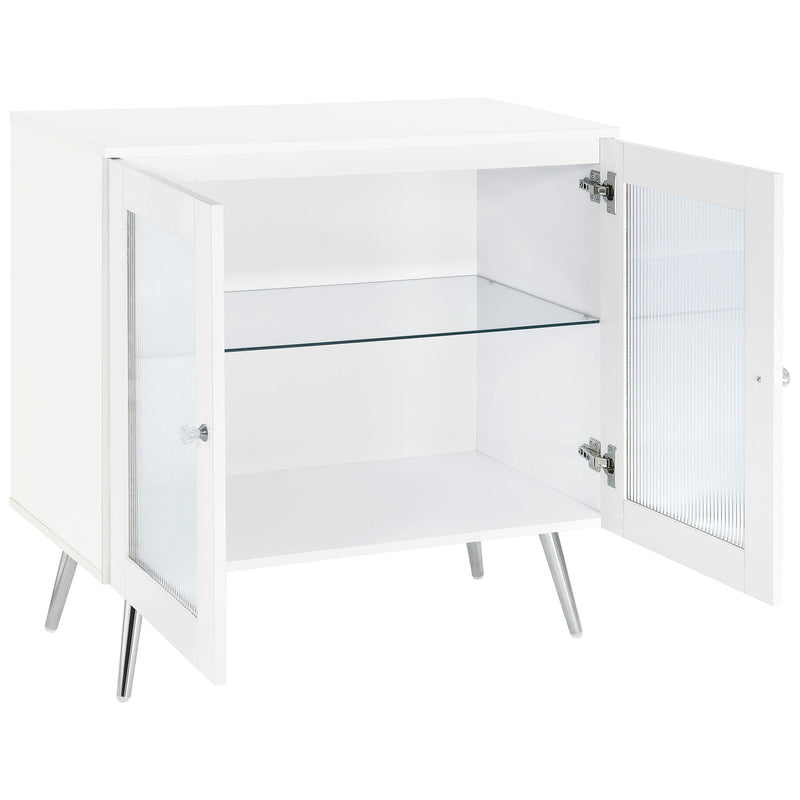  Coaster Furniture Nieta 950396 2-door Engineered Wood Accent Cabinet - White High Gloss IMAGE 3