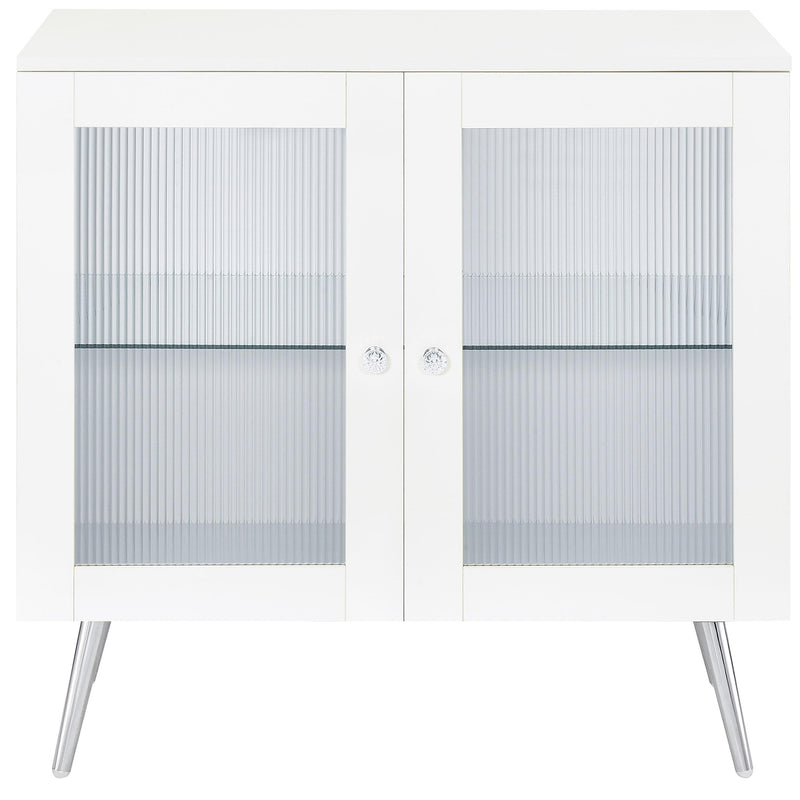  Coaster Furniture Nieta 950396 2-door Engineered Wood Accent Cabinet - White High Gloss IMAGE 4