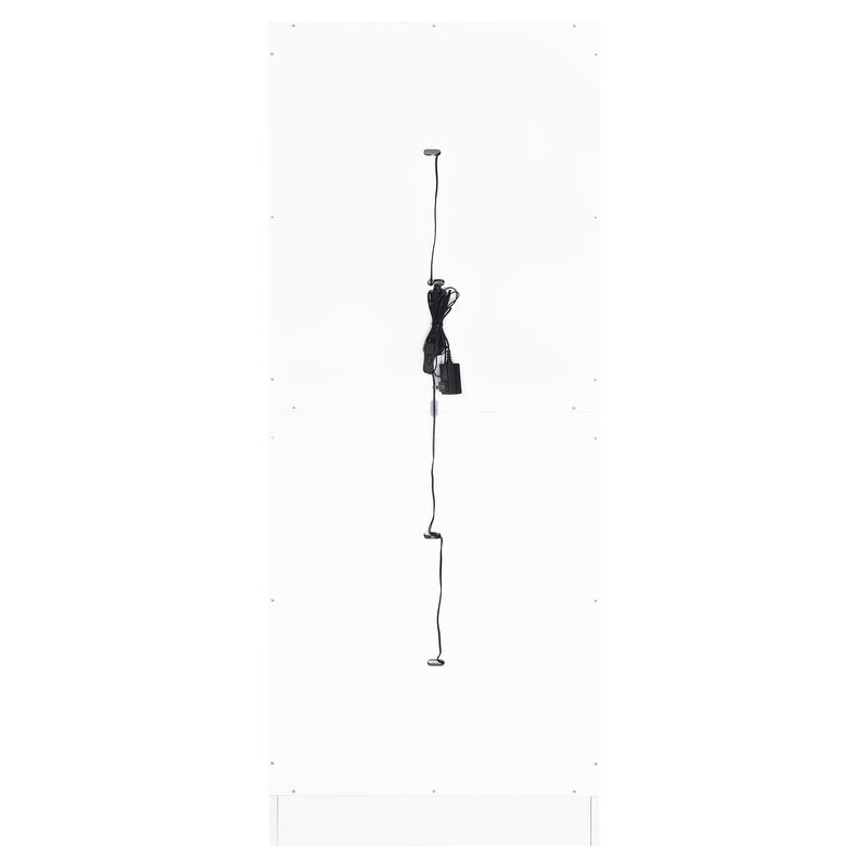 Coaster Furniture Cabra 950397 4-door LED Curio Display Cabinet - White High Gloss IMAGE 8