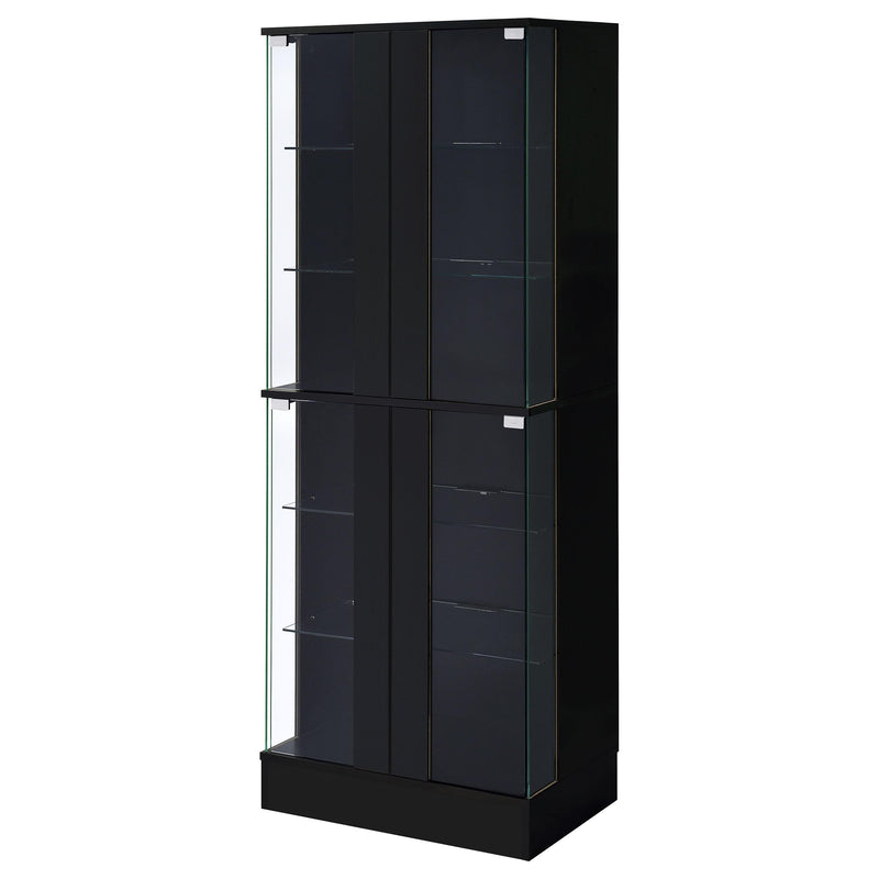  Coaster Furniture Cabra 950398 4-door LED Curio Display Cabinet - Black High Gloss IMAGE 7