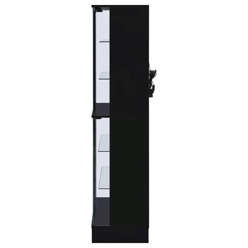  Coaster Furniture Cabra 950398 4-door LED Curio Display Cabinet - Black High Gloss IMAGE 8