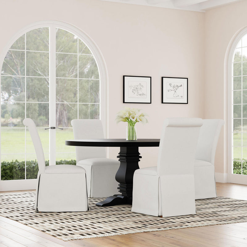  Coaster Furniture Shawna 100748 Upholstered Skirted Side Chair - White IMAGE 11