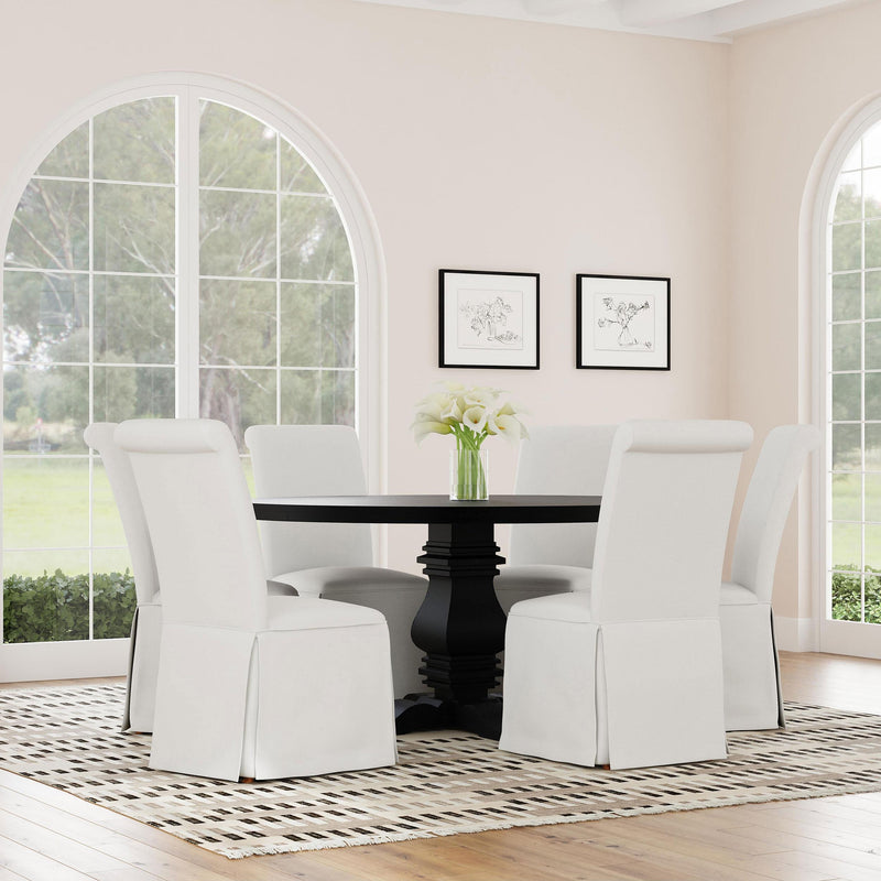  Coaster Furniture Shawna 100748 Upholstered Skirted Side Chair - White IMAGE 12