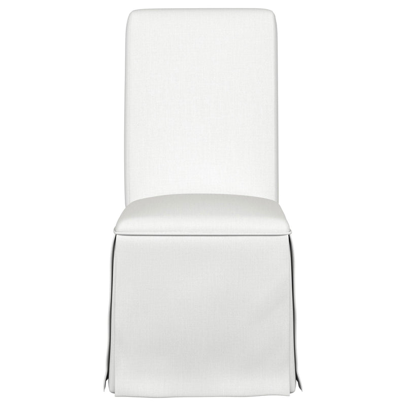  Coaster Furniture Shawna 100748 Upholstered Skirted Side Chair - White IMAGE 2