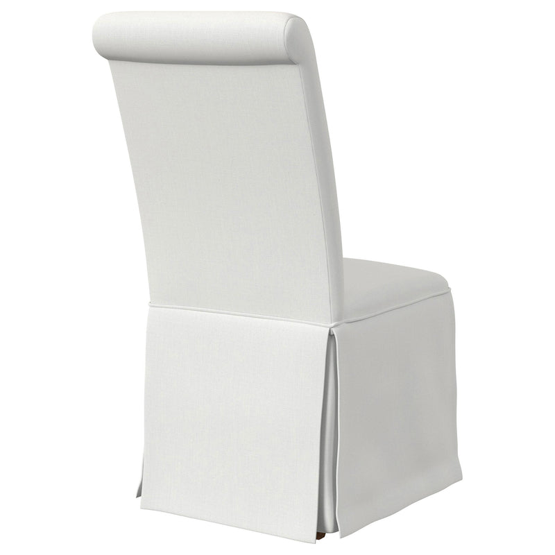  Coaster Furniture Shawna 100748 Upholstered Skirted Side Chair - White IMAGE 7