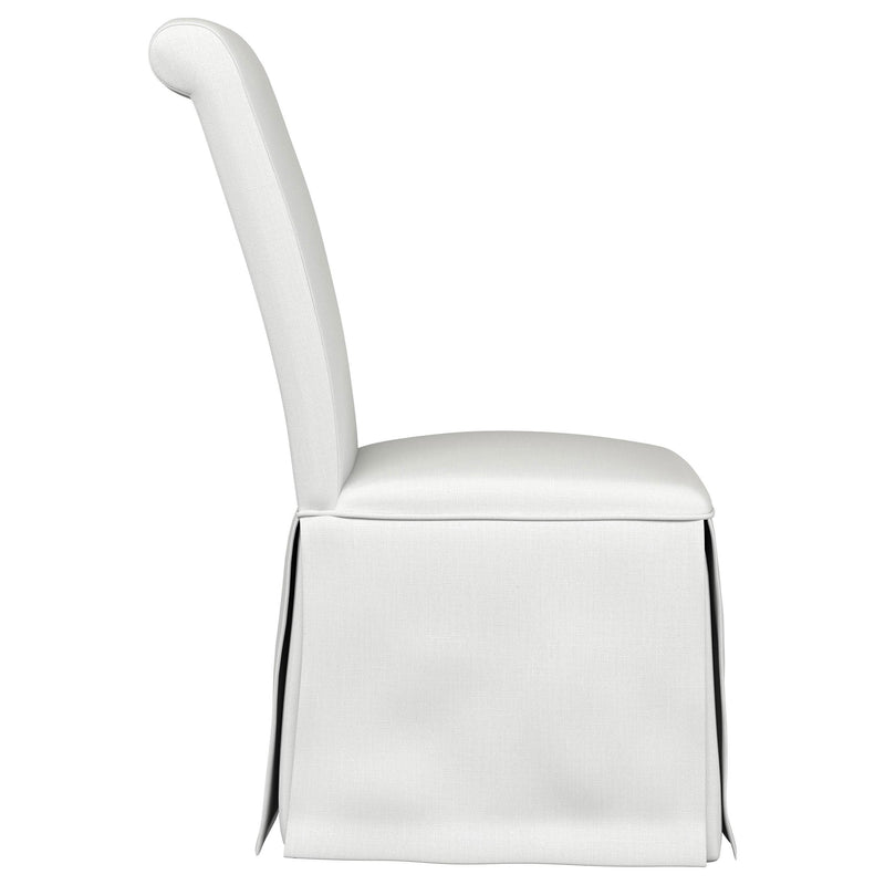  Coaster Furniture Shawna 100748 Upholstered Skirted Side Chair - White IMAGE 8