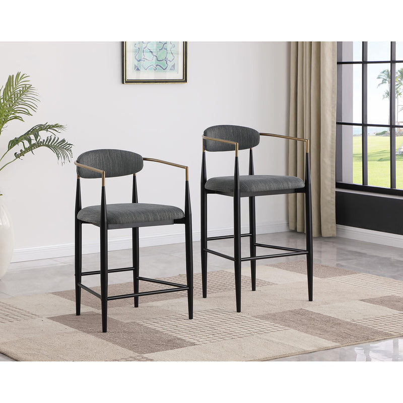  Coaster Furniture Tina 121186 Fabric Upholstered Counter Chair - Dark Grey IMAGE 9