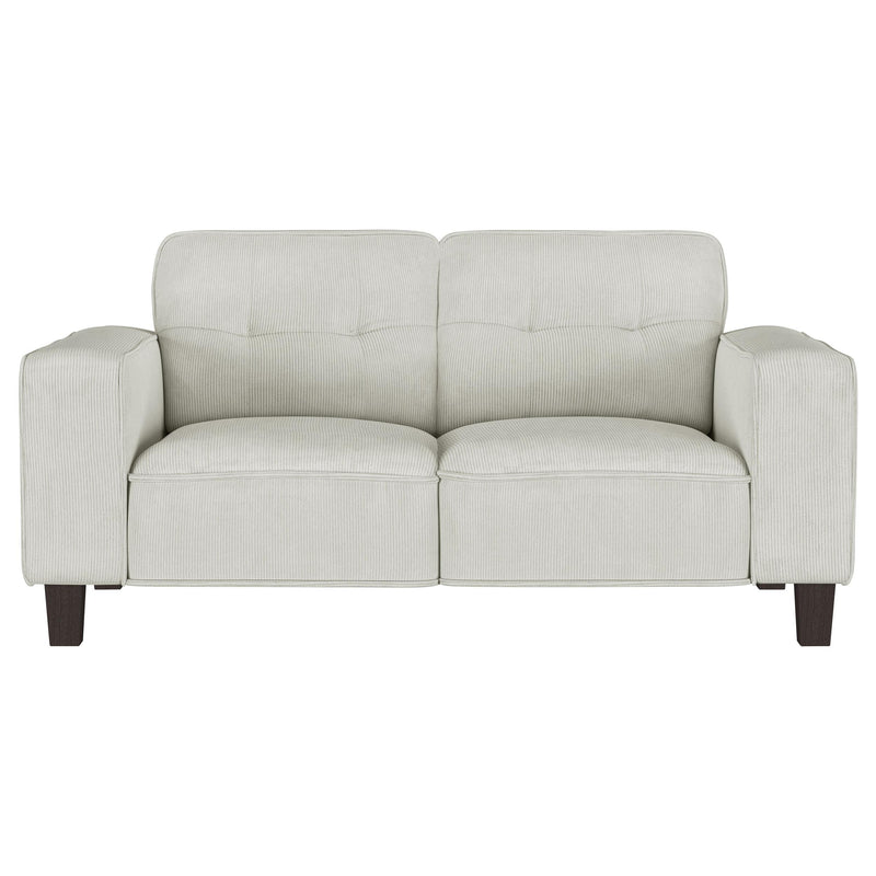 Coaster Furniture Deerhurst 509648 Upholstered Track Arm Tufted Loveseat - Greige IMAGE 2