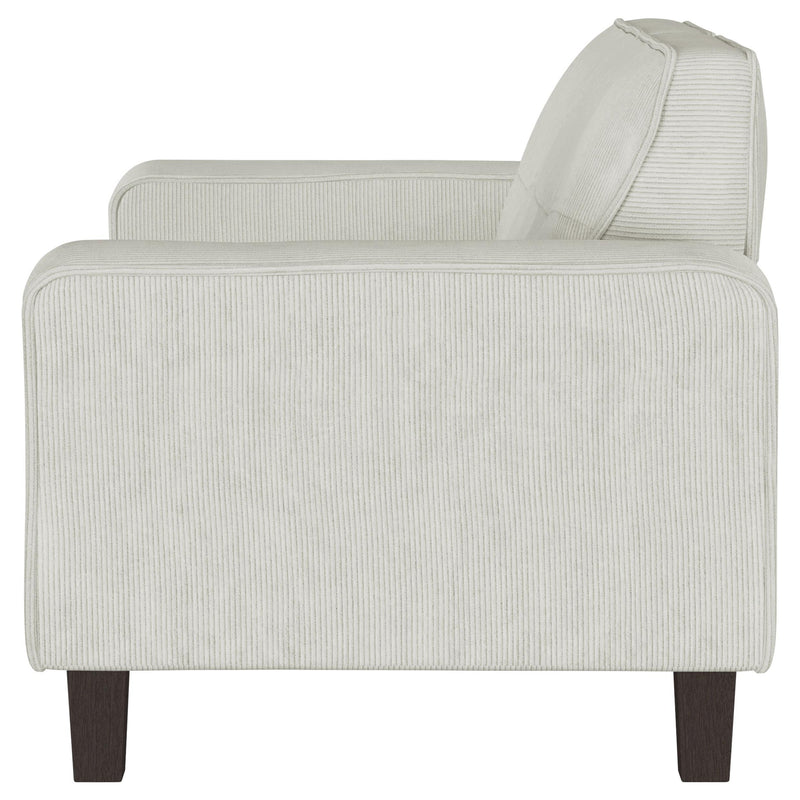  Coaster Furniture Deerhurst 509648 Upholstered Track Arm Tufted Loveseat - Greige IMAGE 4