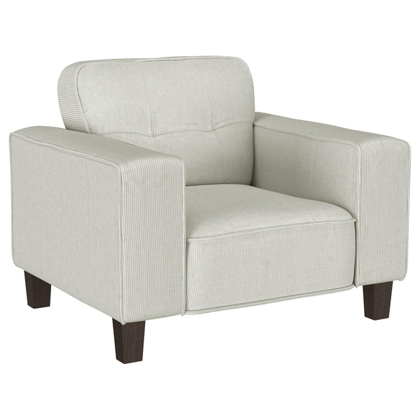  Coaster Furniture Deerhurst 509649 Upholstered Track Arm Tufted Accent Chair - Greige IMAGE 1