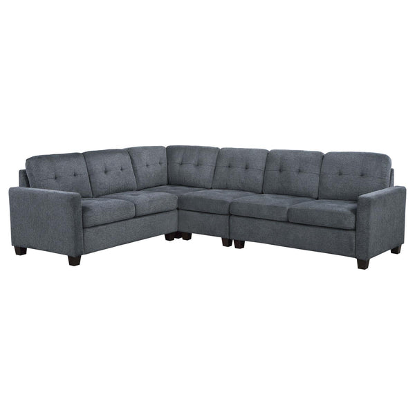  Coaster Furniture Georgina 551701-SET 4 pc Upholstered Modular Sectional Sofa - Steel Grey IMAGE 1