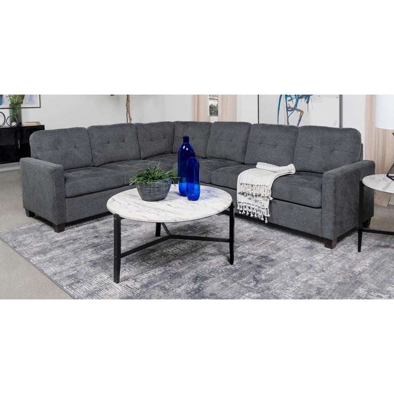 Coaster Furniture Georgina 551701-SET 4 pc Upholstered Modular Sectional Sofa - Steel Grey IMAGE 2
