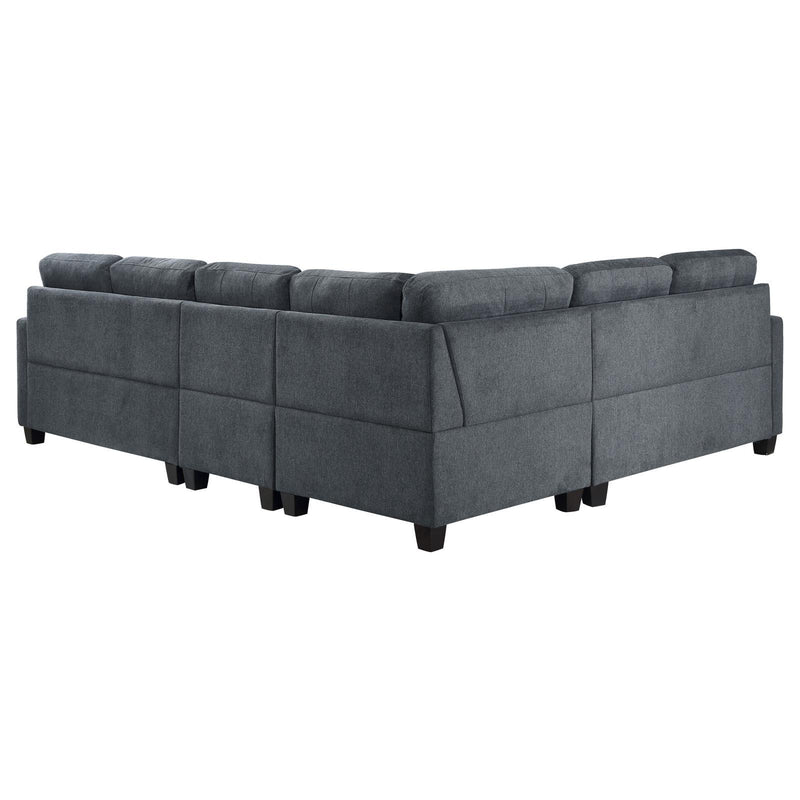  Coaster Furniture Georgina 551701-SET 4 pc Upholstered Modular Sectional Sofa - Steel Grey IMAGE 4