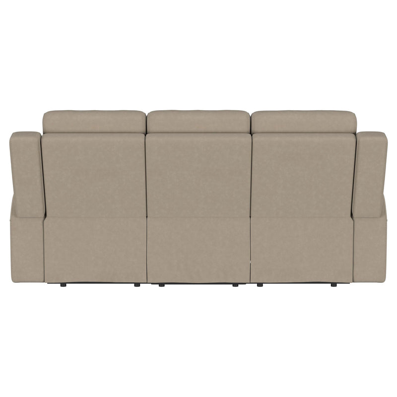  Coaster Furniture Brentwood 610281 Upholstered Motion Reclining Sofa - Taupe IMAGE 6