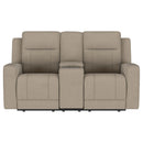  Coaster Furniture Brentwood 610282 Upholstered Motion Reclining Loveseat - Taupe IMAGE 3
