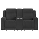  Coaster Furniture Brentwood 610285 Upholstered Reclining Loveseat - Dark Charcoal IMAGE 2