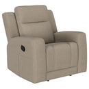  Coaster Furniture Brentwood 610283 Upholstered Recliner Chair - Taupe IMAGE 1