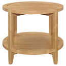  Coaster Furniture Camillo 709697 Round Solid Wood Side End Table - Maple Brown IMAGE 4