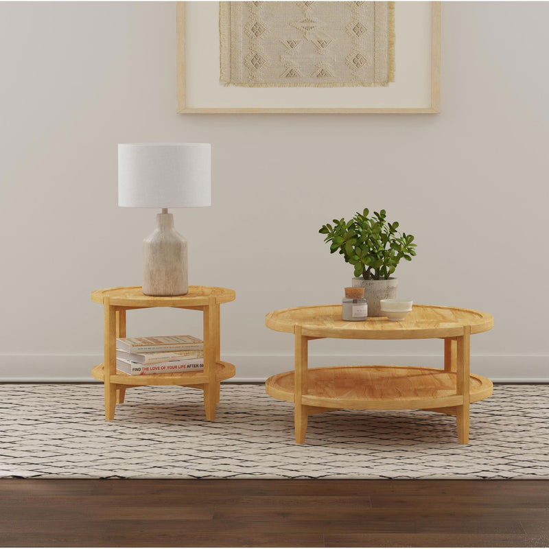  Coaster Furniture Camillo 709697 Round Solid Wood Side End Table - Maple Brown IMAGE 7