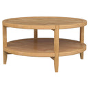  Coaster Furniture Camillo 709698 Round Solid Wood Coffee Table - Maple Brown IMAGE 3