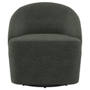 Coaster Furniture Leon 903075 Upholstered Barrel Accent Swivel Chair - Hunter Green IMAGE 2