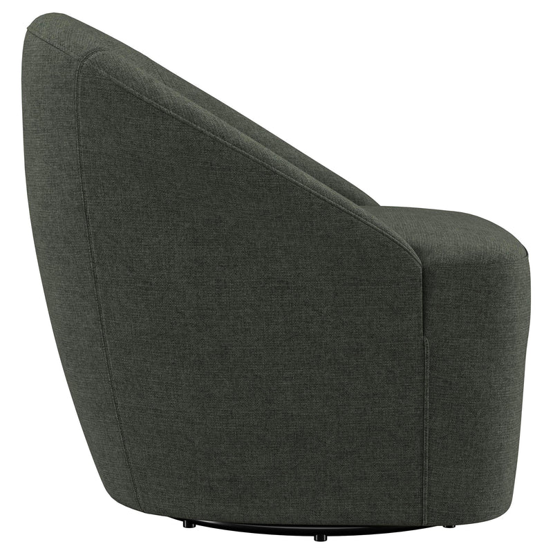  Coaster Furniture Leon 903075 Upholstered Barrel Accent Swivel Chair - Hunter Green IMAGE 8